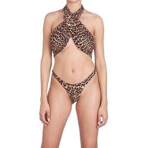 NEW REINA OLGA showpony criss cross one piece in giaguaro